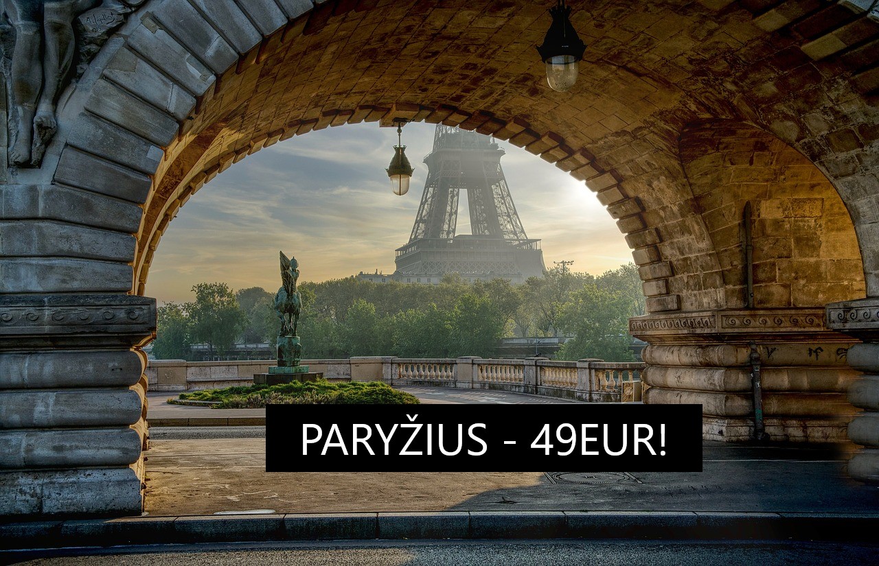 Skrendam pigiai į Prancūziją? Pigūs skrydžiai į Paryžių iš Vilniaus nuo 49 Eur į abi puses!